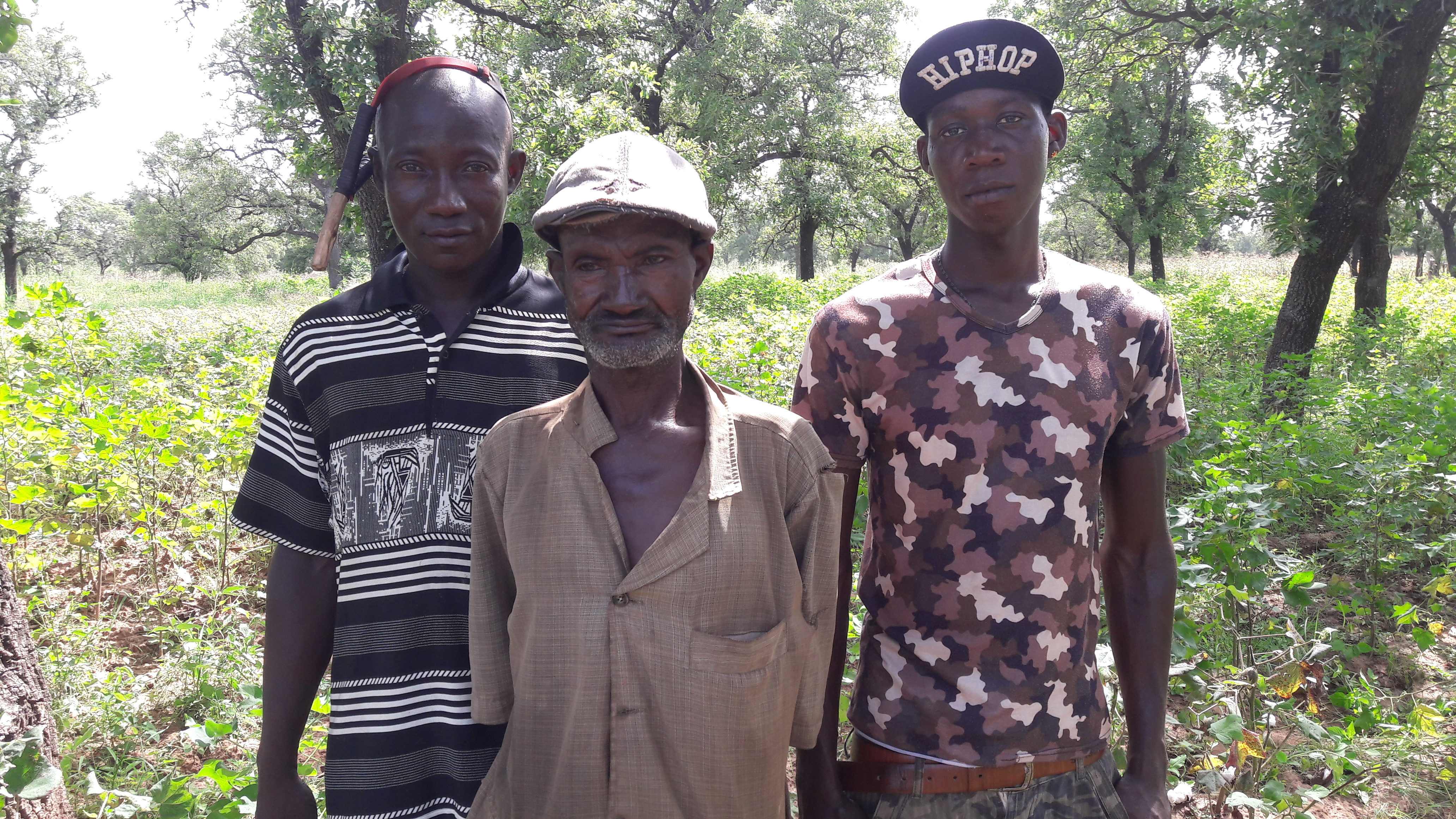 Cotton farmer Tanou Louiumissa and his workers. Photo: Joseph Opoku Gakpo